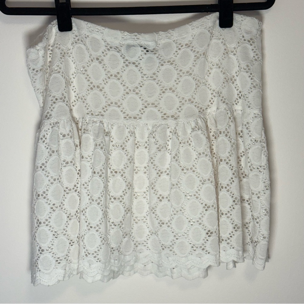 J. Valdi White Lace Drawstring Beach Skirt Size L - Picture 2 of 6